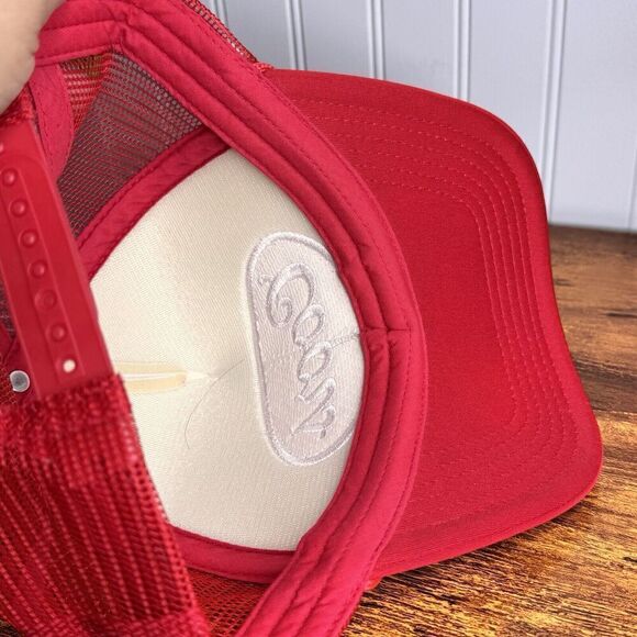 COORS Beer Red White Hat 5 Panel High Crown Trucker Snap Back Mesh by Hit OSFM - Picture 6 of 9